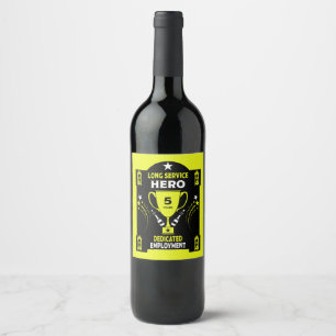 Etiqueta Para Botella De Vino Reconocimiento del servicio de empleo a largo plaz