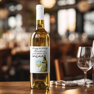 Etiqueta Para Botella De Vino Recuerde que la edad mejora con el cumpleaños feli