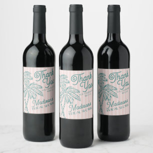 Etiqueta Para Botella De Vino Recuerdos de Despedida de Soltera de Playa Pastel 