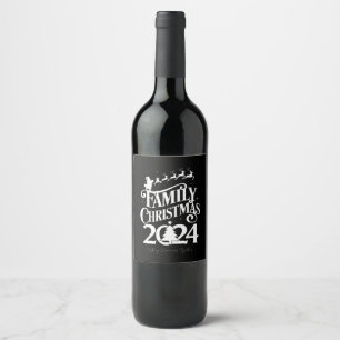 Etiqueta Para Botella De Vino Recuerdos de Navidad Familiar 2024 Coincidentes Ju