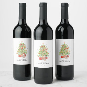Etiqueta Para Botella De Vino Recuerdos para Despedida de Soltera con Árbol de N
