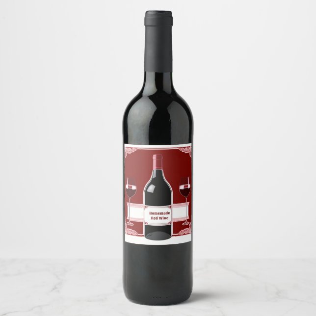 Etiqueta Para Botella De Vino Red casera (Anverso)