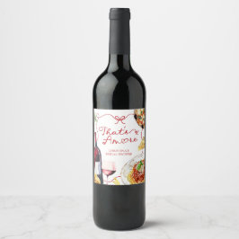 Etiqueta Para Botella De Vino Red Coquette Bow That's Amore