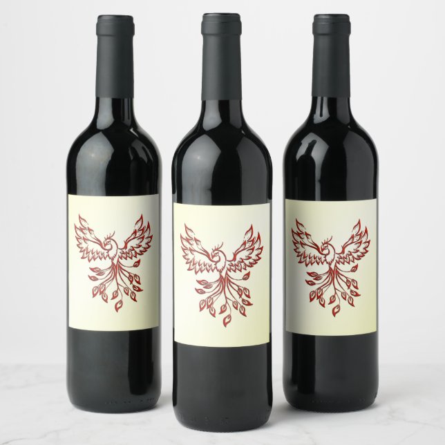 Etiqueta Para Botella De Vino Red Phoenix Rises (Botellas)