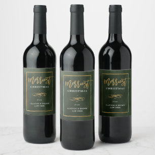 Etiqueta Para Botella De Vino Regalo Corporativo de Vacaciones de Faux Pan de Or