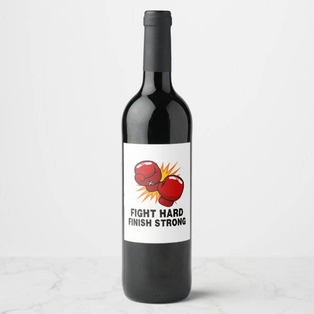 Etiqueta Para Botella De Vino regalo de boxeo (Anverso)