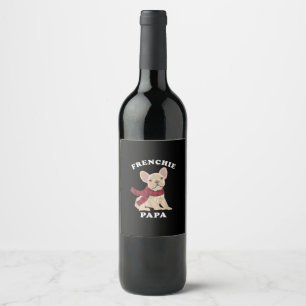 Etiqueta Para Botella De Vino regalo de bulldog francés para navidades familiare