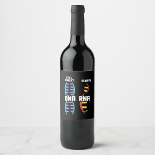 Etiqueta Para Botella De Vino Regalo de cumpleaños   ADN Y ARN del biólogo docen