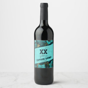 Etiqueta Para Botella De Vino Regalo de cumpleaños femenino de Amaryllis chic pa