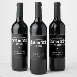 Etiqueta Para Botella De Vino Regalo de cumpleaños número 23 del personalizado e