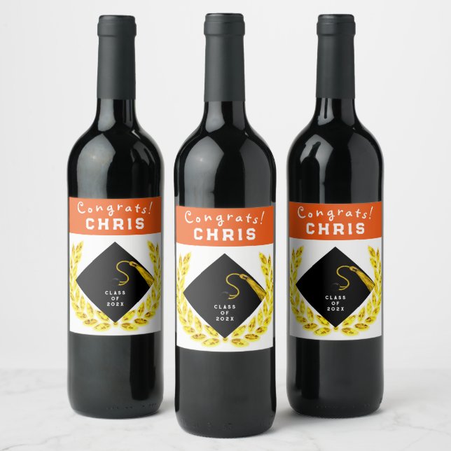 Etiqueta Para Botella De Vino Regalo de fiesta de graduación (Botellas)