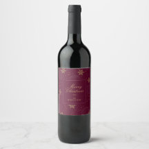 Regalo de fiesta de Navidad Gold & Burgundy Merry