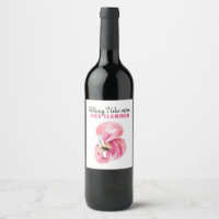 Regalo de Flamenco Rosa Exótico Moderno en Acuarel