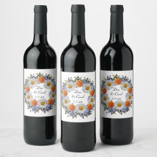 Etiqueta Para Botella De Vino Regalo de flores de flores de flores florales mode