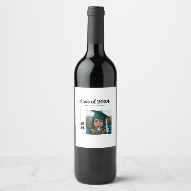 Etiqueta Para Botella De Vino Regalo de Grad College (Anverso)