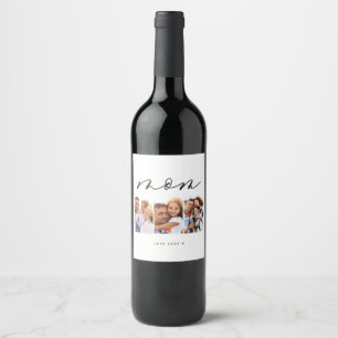 Etiqueta Para Botella De Vino regalo de mamá de guión elegante