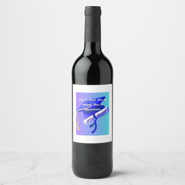 Etiqueta Para Botella De Vino Regalo de MBA (Anverso)