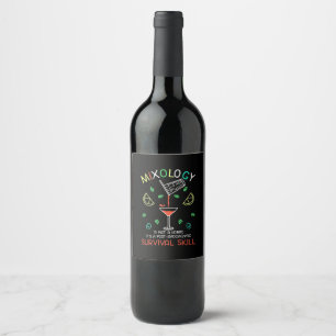Etiqueta Para Botella De Vino Regalo de Navidad Bartender Mixólogo