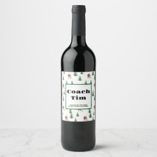 Etiqueta Para Botella De Vino Regalo de Navidades de entrenadores de hockey en S