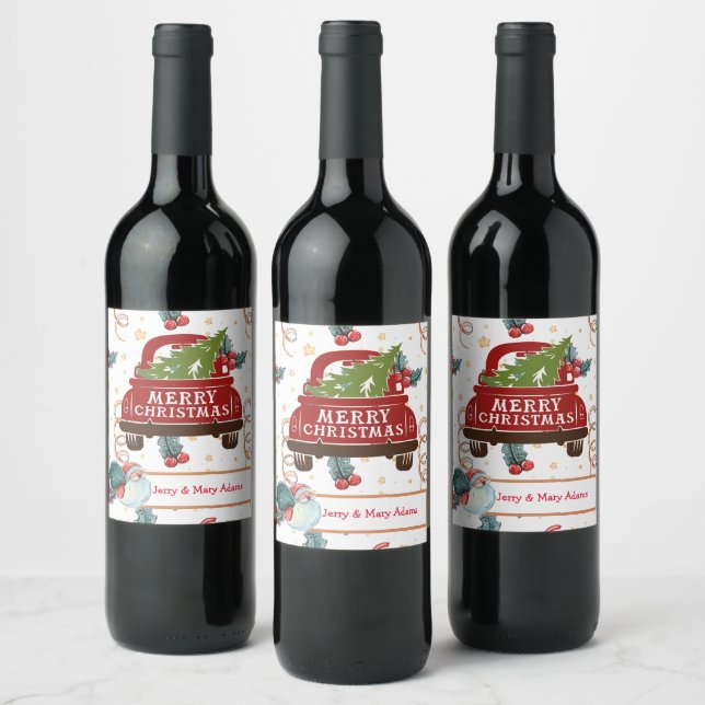 Etiqueta Para Botella De Vino Regalo de Navidades personalizados (Botellas)