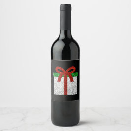 Etiqueta Para Botella De Vino Regalo de Navidades purpurinas
