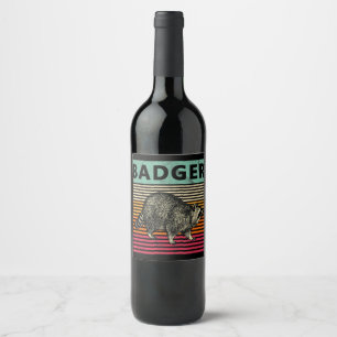Etiqueta Para Botella De Vino Regalo de perro   Badger Wisconsin