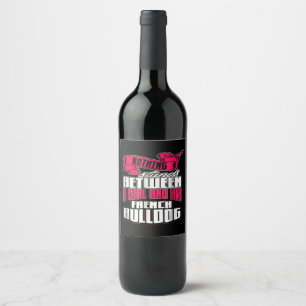 Etiqueta Para Botella De Vino Regalo de perro Entre Un Chica Y Su Bulldog Fran