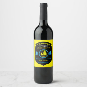 Etiqueta Para Botella De Vino Regalo de retiro de oficial de policía de tráfico