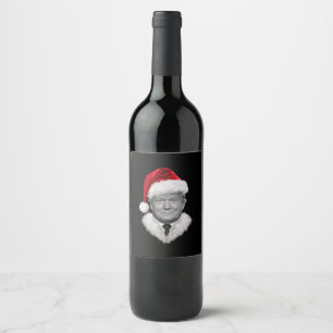 Etiqueta Para Botella De Vino Regalo de sombrero divertido de Santa de Donald Tr