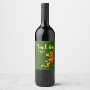 Etiqueta Para Botella De Vino Regalo de vida salvaje Gecko moderno regalo de agr