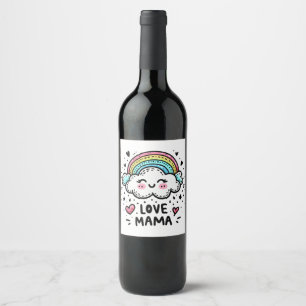 Etiqueta Para Botella De Vino Regalo del Día de la Madre   Amo A Mamá