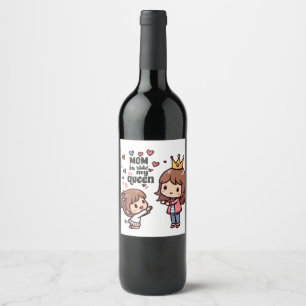 Etiqueta Para Botella De Vino Regalo del Día de la Madre Mamá es mi reina