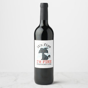 Etiqueta Para Botella De Vino regalo del día del padre gato papá
