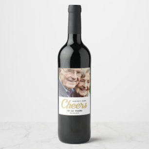 Etiqueta Para Botella De Vino Regalo fotográfico de Año Aniversario de la Salud