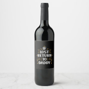 Etiqueta Para Botella De Vino Regalo para Abuelo Si se Pierde, Devuélvase al P