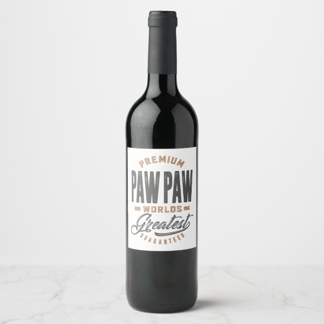 Etiqueta Para Botella De Vino Regalo para PawPaw (Anverso)