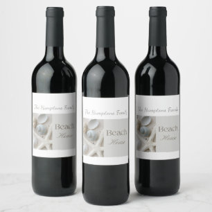 Etiqueta Para Botella De Vino Regalo Personalizado de Conchas Marinas para Casa