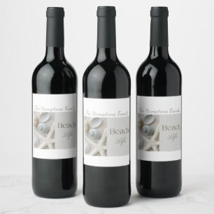 Etiqueta Para Botella De Vino Regalo Personalizado de Conchas Marinas para Casa