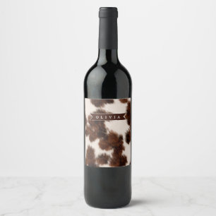 Etiqueta Para Botella De Vino Regalo Personalizado de Vaquera con Estampado de V