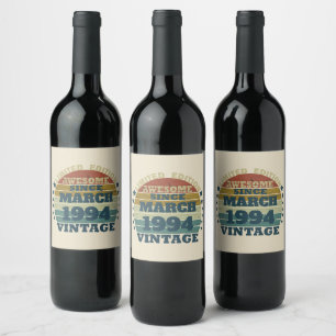 Etiqueta Para Botella De Vino Regalos de cumpleaños vintage personalizados
