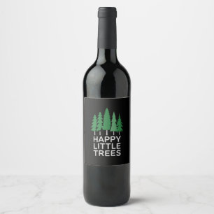 Etiqueta Para Botella De Vino Regalos Divertidos Felices Arbolitos Camping