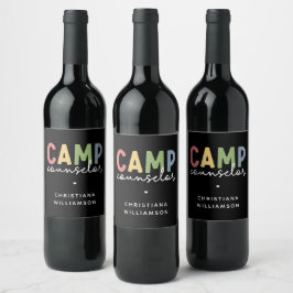Etiqueta Para Botella De Vino Regalos personalizados de consejero de campamento