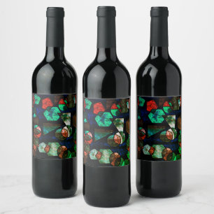 Etiqueta Para Botella De Vino regulares y textura deformada