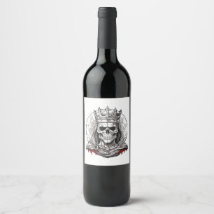 ETIQUETA PARA BOTELLA DE VINO REINA CALAVERA