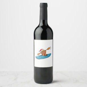 Etiqueta Para Botella De Vino Remero de pan de jengibre Navidad 2026 Fiesta de A
