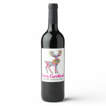 Reno de Navidad Rosa Orgullo de Arcoíris Gay Vino