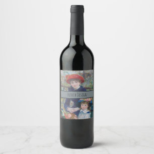 Etiqueta Para Botella De Vino Renoir Dos Hermanas Terraza Impresionismo Francés