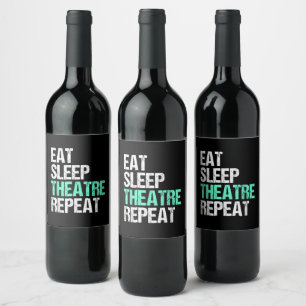 Etiqueta Para Botella De Vino Repetir el teatro de sueño