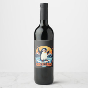 Etiqueta Para Botella De Vino Resistirme a estar con los pingüinos contra Trump