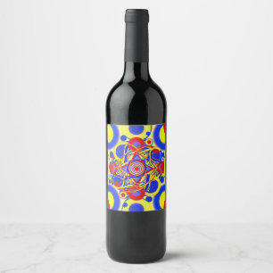 Etiqueta Para Botella De Vino Resonancia Cósmica – Arte Geométrico Abstracto Vib